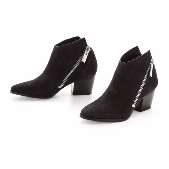 Belle by Sigerson Morrison Lara Suede‎ Zip Booties - Picture 2 of 7